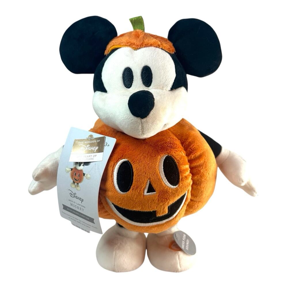 2024 Hallmark Disney "Pumpkin Mickey Mouse" Halloween Plush Sound & Motion WORKS